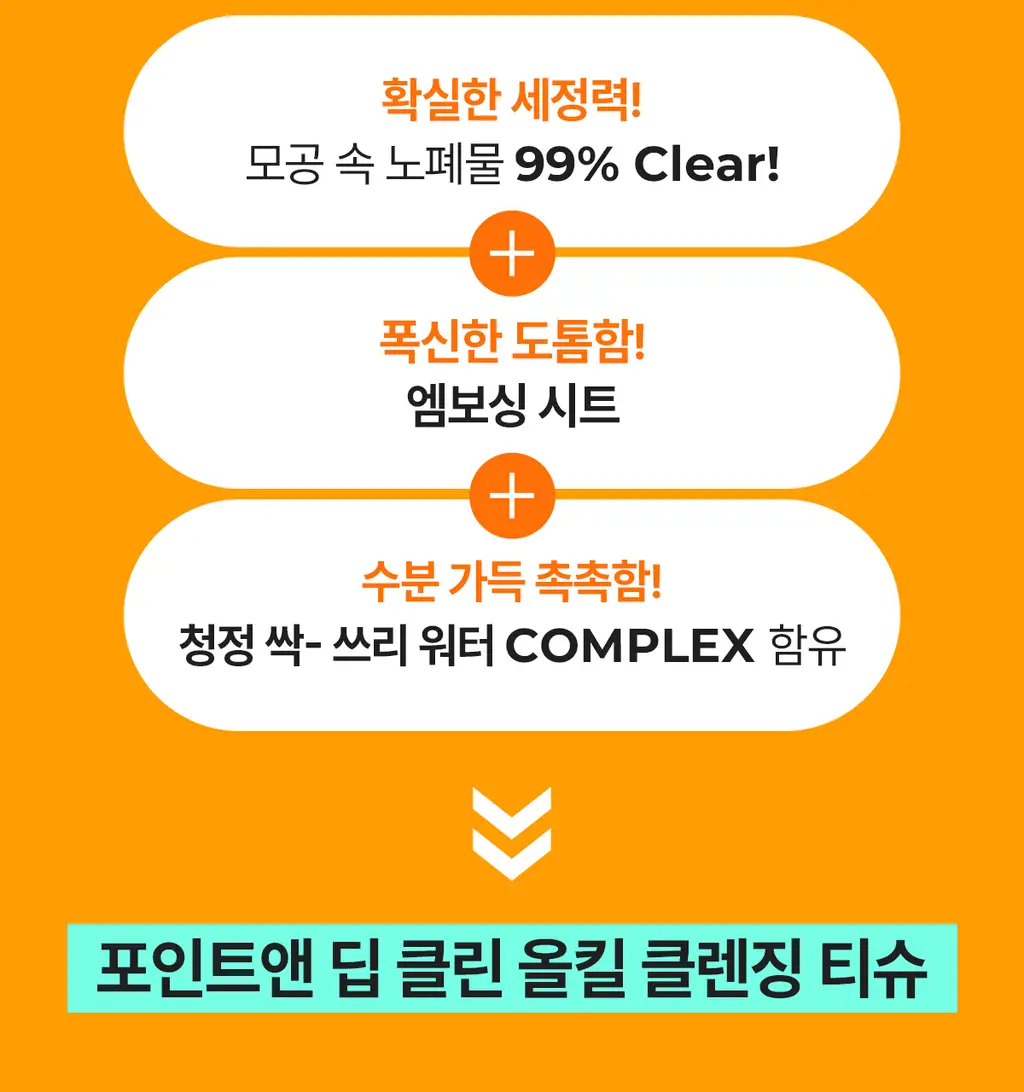 [올영단독100매] 포인트앤 딥 클린 올킬 클렌징티슈 100매 상세페이지 33